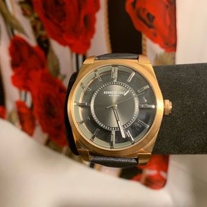 Black / Gold Transparency Leather band Watch